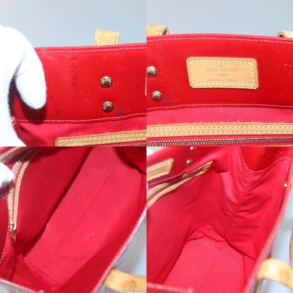 LOUIS VUITTON Monogram Vernis Reade MM Hand Bag Red Rouge M91086 - Picture 11 of 12
